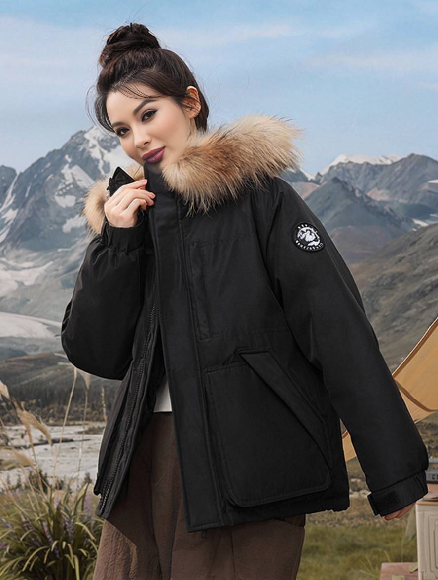 Levoire | Parka Avec Capuche Fermeture Éclair Poches Manches Longues Femmes Élégant Décontracté Ample Casual Manteau D'Hiver