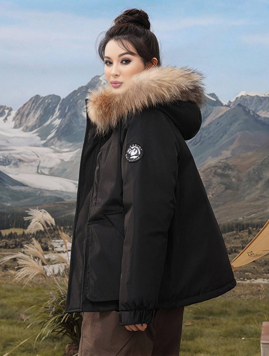 Levoire | Parka Avec Capuche Fermeture Éclair Poches Manches Longues Femmes Élégant Décontracté Ample Casual Manteau D'Hiver
