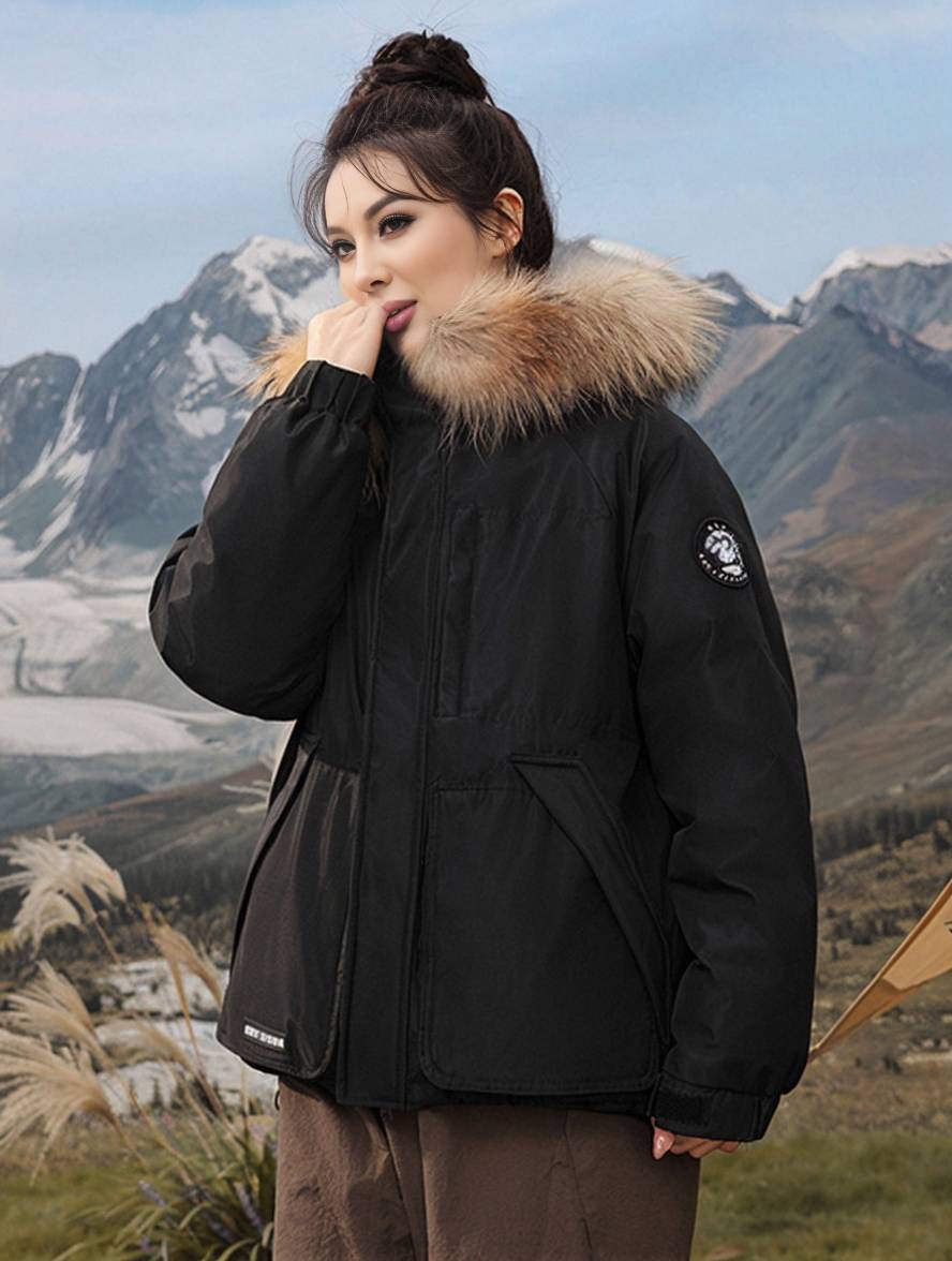 Levoire | Parka Avec Capuche Fermeture Éclair Poches Manches Longues Femmes Élégant Décontracté Ample Casual Manteau D'Hiver