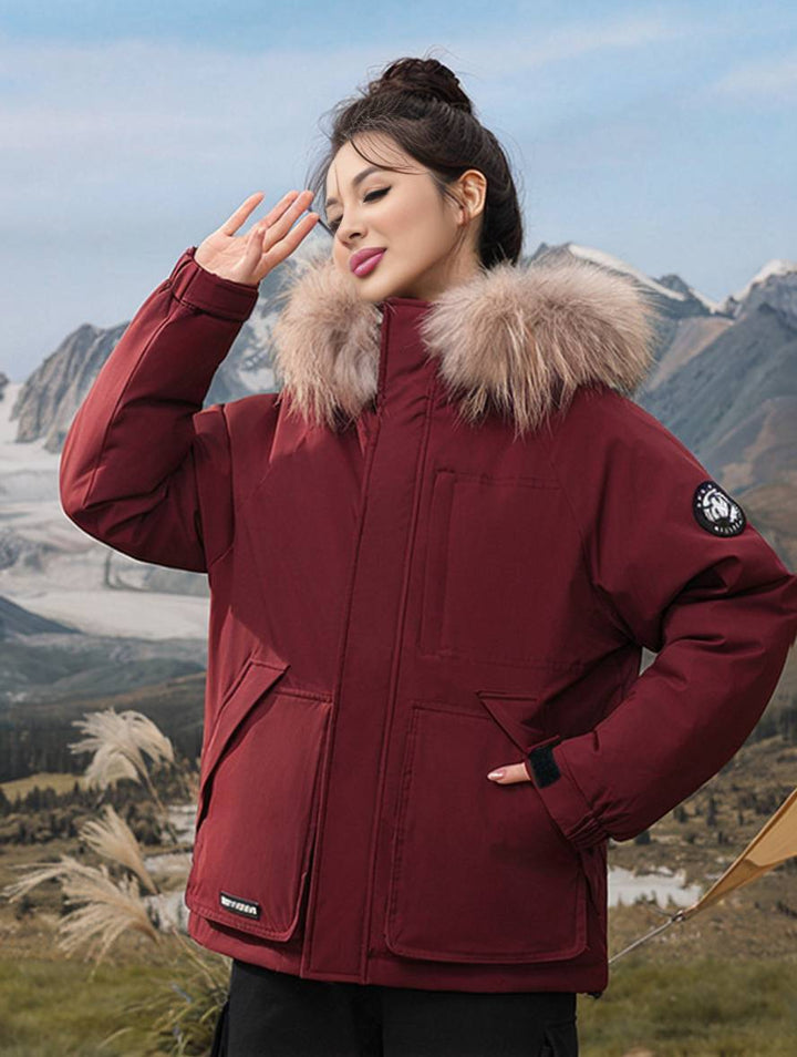 Levoire | Parka Avec Capuche Fermeture Éclair Poches Manches Longues Femmes Élégant Décontracté Ample Casual Manteau D'Hiver