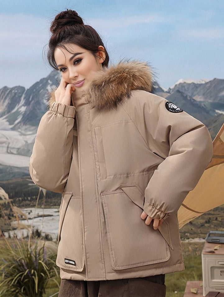 Levoire | Parka Avec Capuche Fermeture Éclair Poches Manches Longues Femmes Élégant Décontracté Ample Casual Manteau D'Hiver