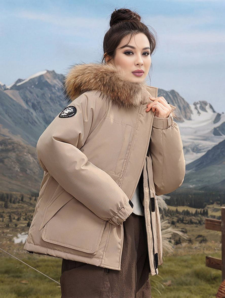 Levoire | Parka Avec Capuche Fermeture Éclair Poches Manches Longues Femmes Élégant Décontracté Ample Casual Manteau D'Hiver