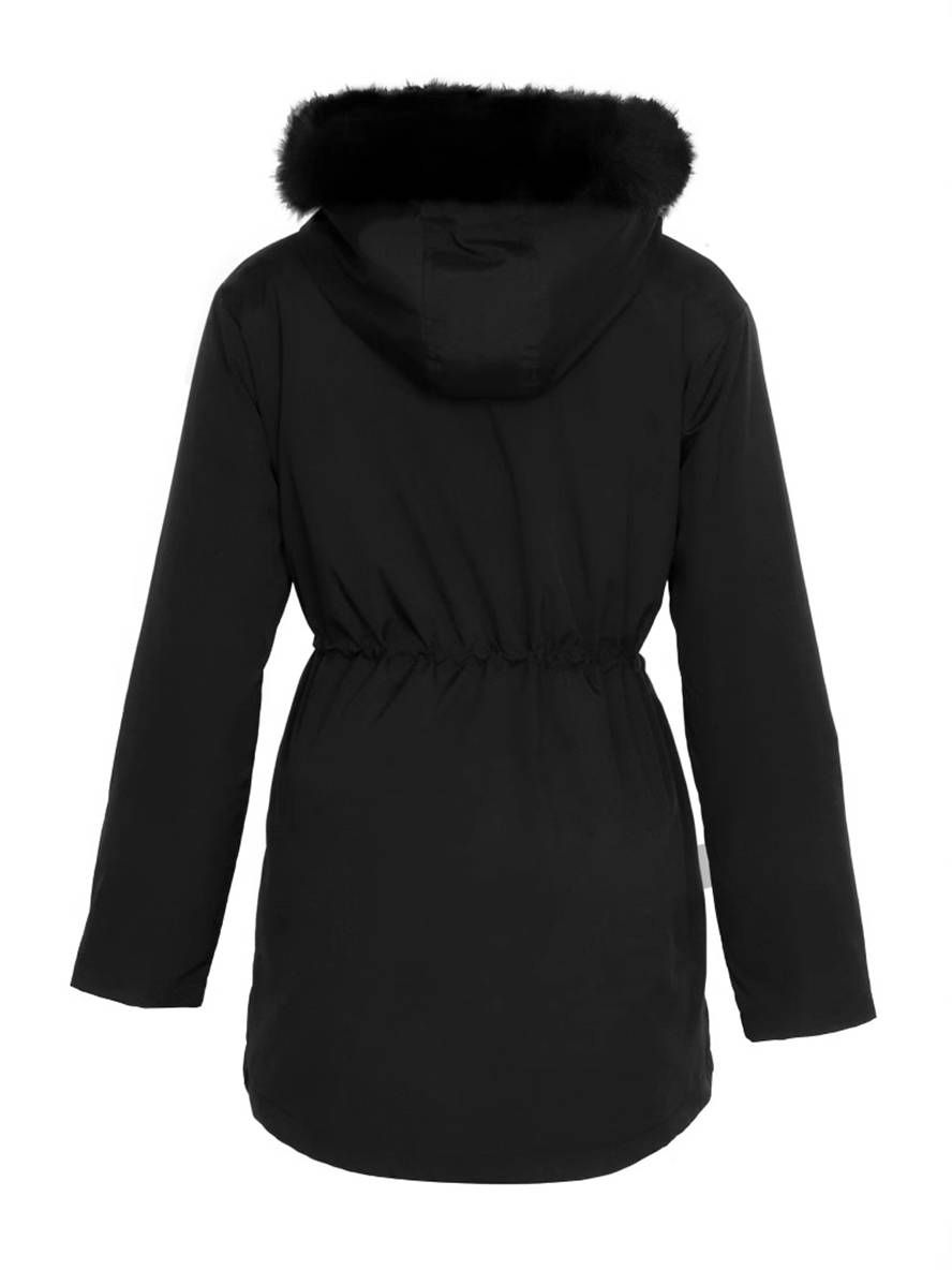 Levoire | Parka Mi-Longue En Fausse Fourrure Avec Capuche Et Fermeture Éclair Pour Femmes Veste D'Hiver Décontractée Et Ample