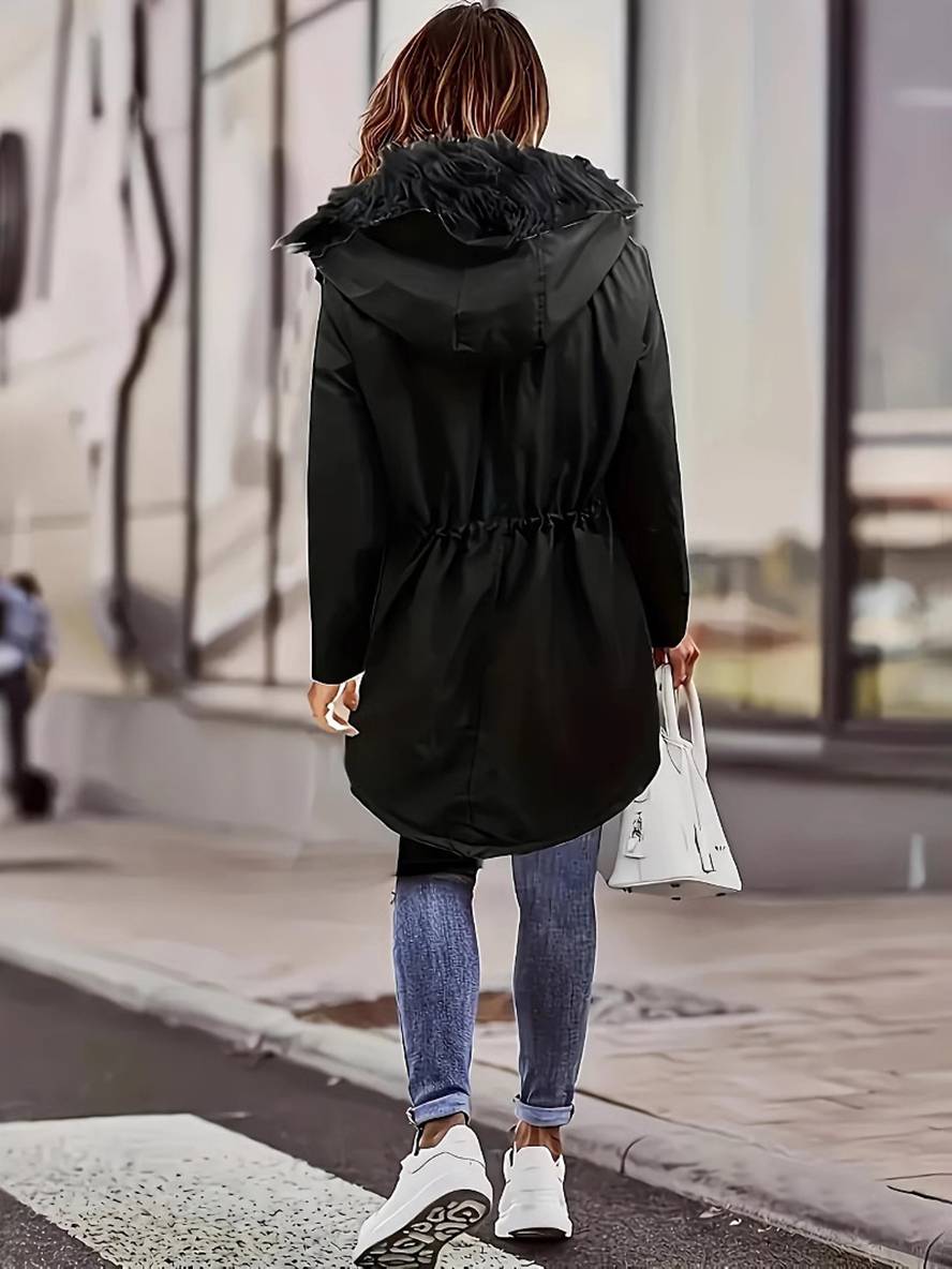 Levoire | Parka Mi-Longue En Fausse Fourrure Avec Capuche Et Fermeture Éclair Pour Femmes Veste D'Hiver Décontractée Et Ample