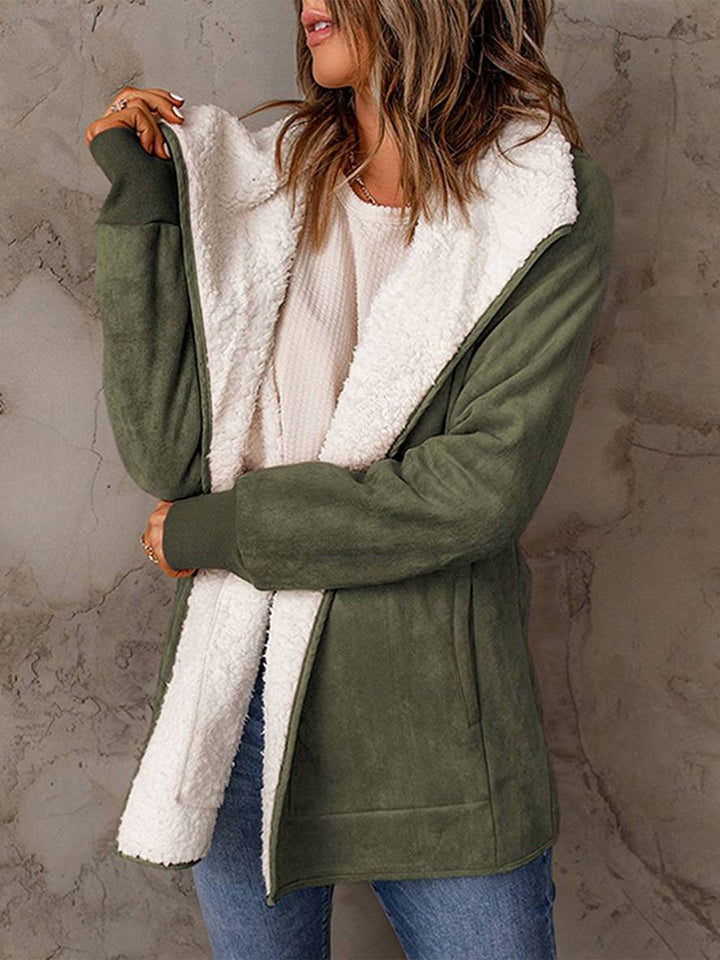 Levoire | Manteau En Daim Poches Manches Longues Femme Mode Décontractée Loisirs Hiver Veste