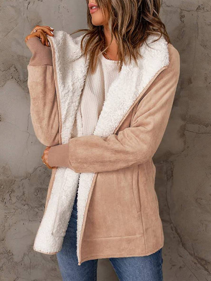 Levoire | Manteau En Daim Poches Manches Longues Femme Mode Décontractée Loisirs Hiver Veste