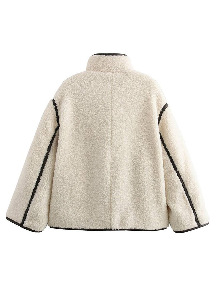 Levoire | Veste En Polaire À Col Montant, Patte De Boutonnage, Poches, Manches Longues, Femme, Loisirs, Grande Taille, Manteau D'Hiver