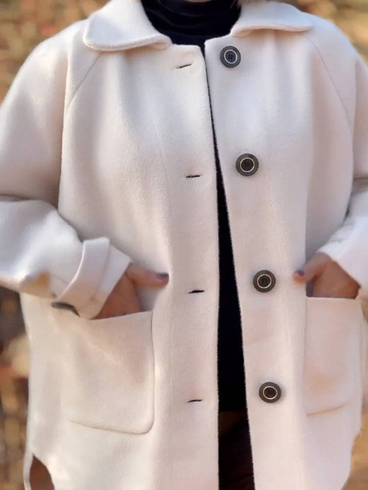 Levoire | Manteau En Fourrure Fermeture À Bouton Poches Col À Revers Manches Longues Femme Élégant Décontracté Veste Oversize