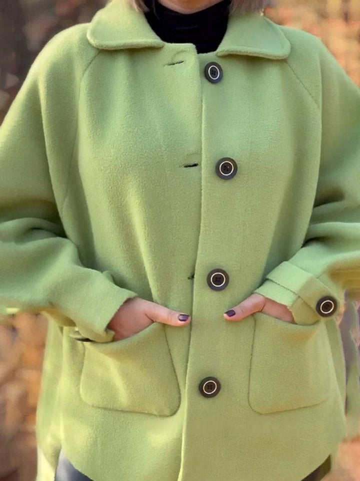 Levoire | Manteau En Fourrure Fermeture À Bouton Poches Col À Revers Manches Longues Femme Élégant Décontracté Veste Oversize