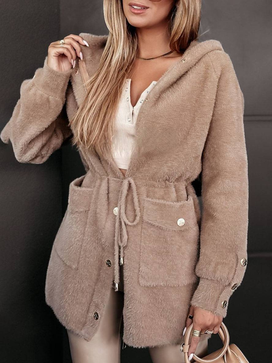 Levoire | Manteau Médiéval Avec Capuche Poches Zippées Manches Longues Femme Mode Élégante De Loisirs Veste De Loisirs