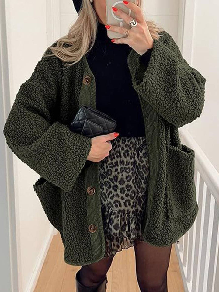 Levoire | Manteau En Velours Côtelé Avec Boutons Poches Col Rond Manches Longues Femmes Mode Décontractée Élégante Veste De Loisir