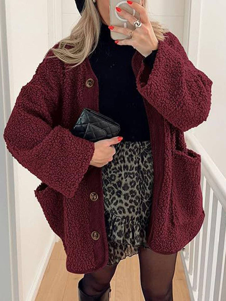 Levoire | Manteau En Velours Côtelé Avec Boutons Poches Col Rond Manches Longues Femmes Mode Décontractée Élégante Veste De Loisir