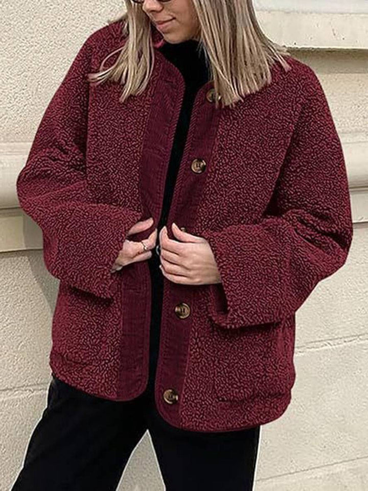 Levoire | Manteau En Velours Côtelé Avec Boutons Poches Col Rond Manches Longues Femmes Mode Décontractée Élégante Veste De Loisir