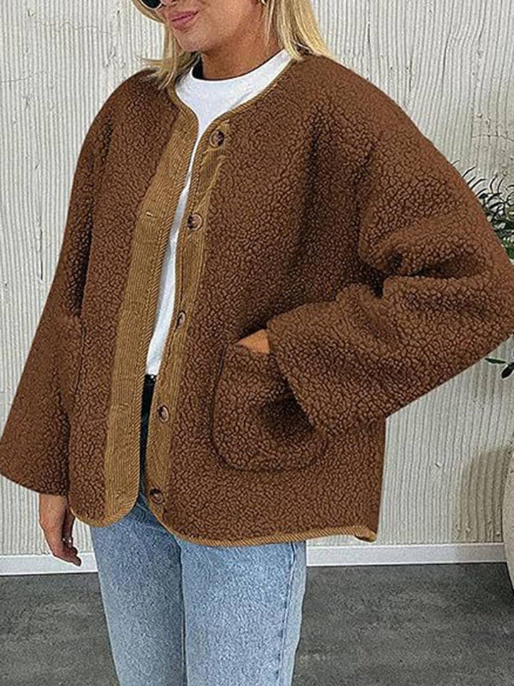 Levoire | Manteau En Velours Côtelé Avec Boutons Poches Col Rond Manches Longues Femmes Mode Décontractée Élégante Veste De Loisir