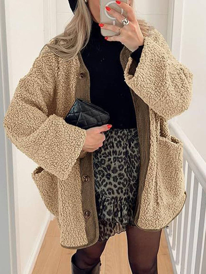 Levoire | Manteau En Velours Côtelé Avec Boutons Poches Col Rond Manches Longues Femmes Mode Décontractée Élégante Veste De Loisir
