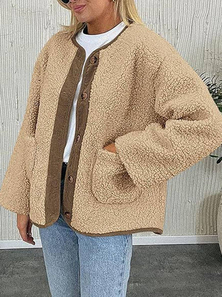 Levoire | Manteau En Velours Côtelé Avec Boutons Poches Col Rond Manches Longues Femmes Mode Décontractée Élégante Veste De Loisir