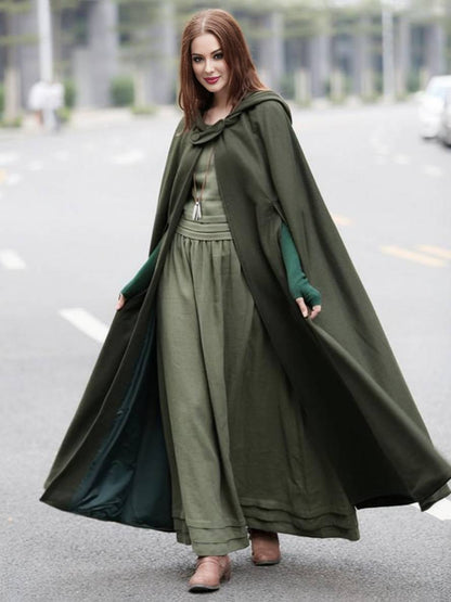 Levoire | Long Poncho Manteau Avec Capuche Asymétrique Mode Femme Vintage Cape