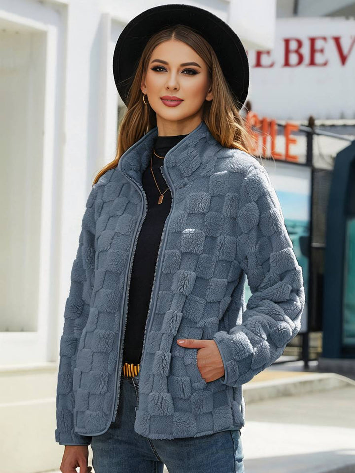 Levoire | Doudoune Avec Col Montant, Manches Longues, Poches Pour Femmes, Mode D'Hiver Décontractée, Veste Bleu