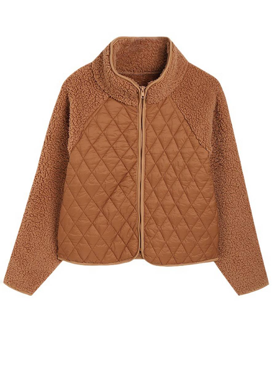 Levoire | Manteau En Polaire Avec Col Montant Manches Raglan Manches Longues Fermeture Éclair Poches Veste Décontractée Pour Femmes