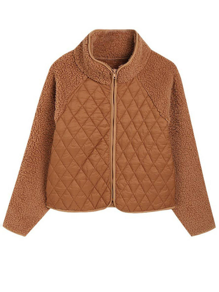 Levoire | Manteau En Polaire Avec Col Montant Manches Raglan Manches Longues Fermeture Éclair Poches Veste Décontractée Pour Femmes