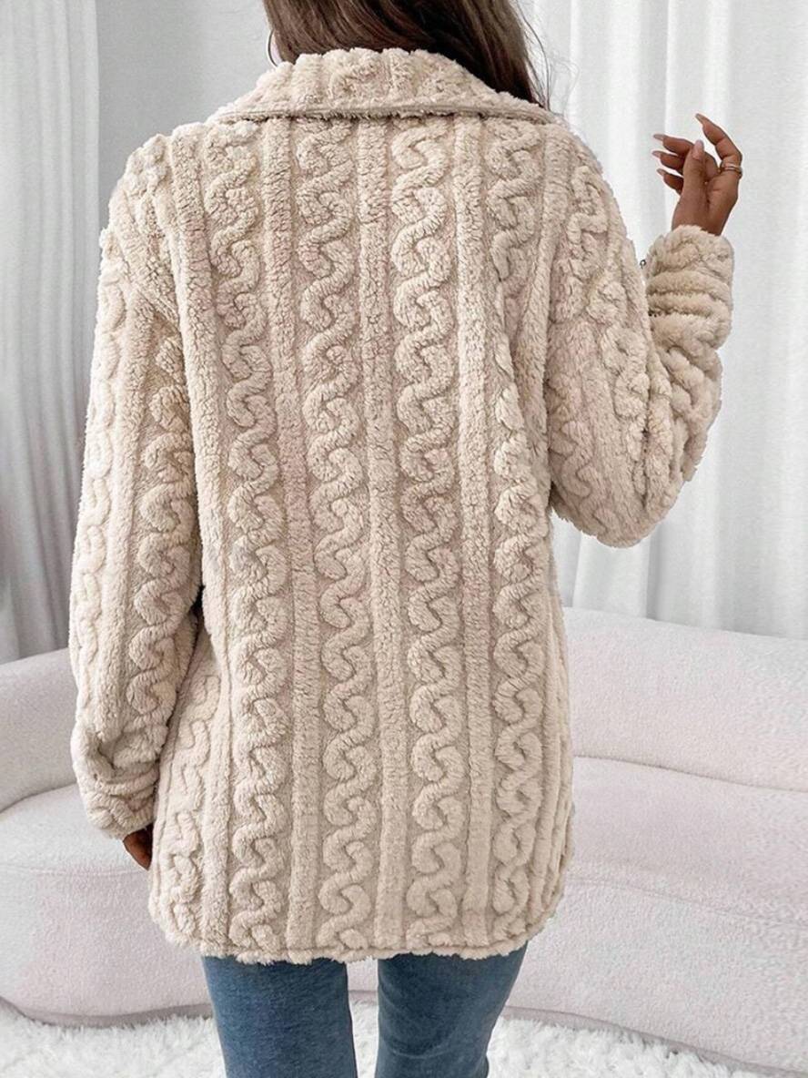Levoire | Manteau En Polaire À Boutons Avec Poches À Col Revers À Manches Longues Pour Femmes Élégant Décontracté Veste De Loisirs