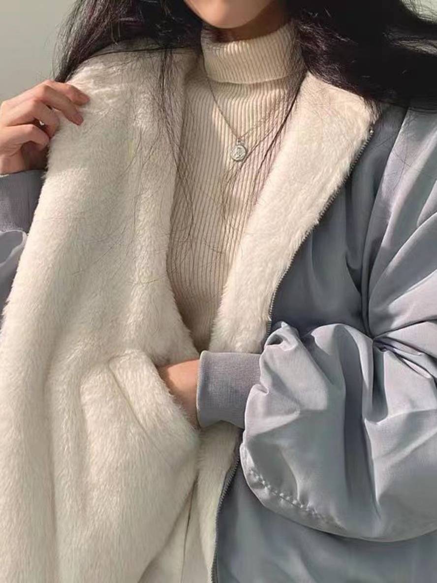Levoire | Sweat À Capuche D'Hiver Manteau Polaire Fermeture Éclair Poches Épaule Tombante Dames Décontracté Grande Taille Veste Décontractée