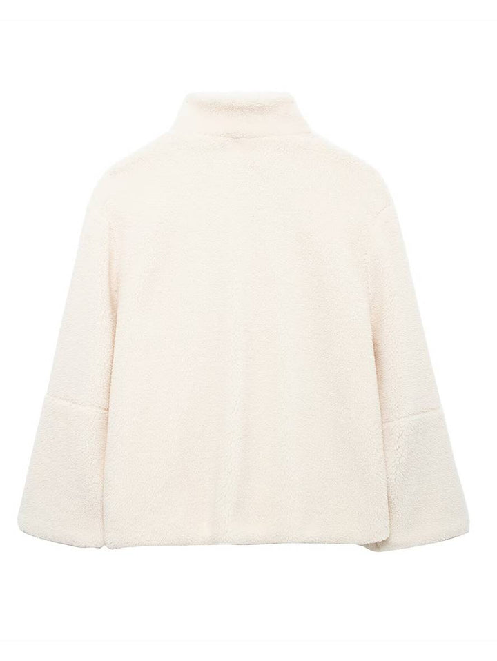 Levoire | Veste En Polaire Avec Col Roulé Fermeture Éclair Poches Manches Longues Mode De Loisirs Pour Femmes Manteau