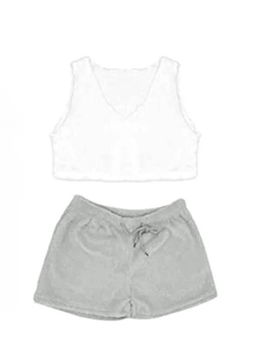 Levoire | Ensemble De Pyjama Court En Polaire À 3 Pièces Pour Dames