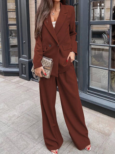 Levoire | Costumes Pour Femmes Tailleur Pantalon Blazer Deux Pièces Bureau Avec Boutons Élégants Oversize Automne