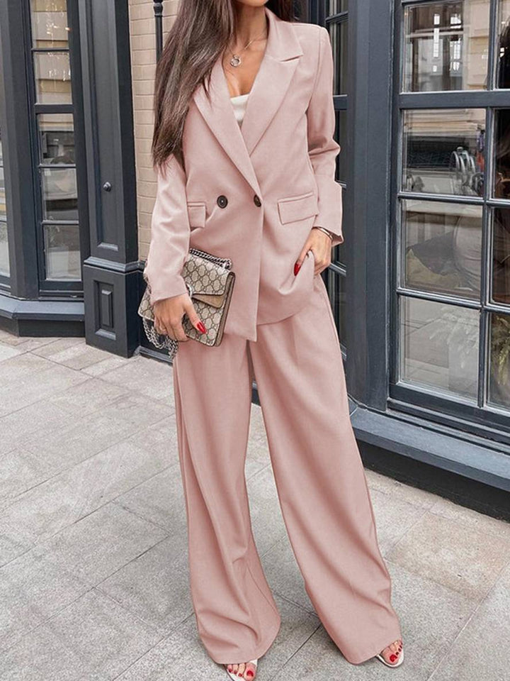 Levoire | Costumes Pour Femmes Tailleur Pantalon Blazer Deux Pièces Bureau Avec Boutons Élégants Oversize Automne Abricot