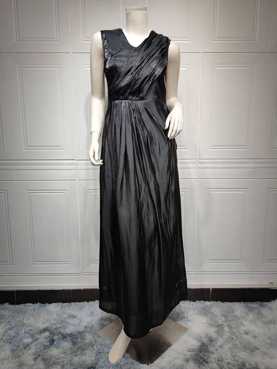 Levoire | Ensemble Robe En Satin Avec Nœud Bright Wire Manches Longues Femmes Élégant Décontracté Mode