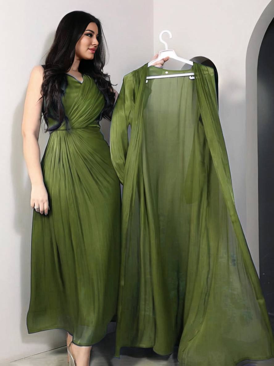 Levoire | Ensemble Robe En Satin Avec Nœud Bright Wire Manches Longues Femmes Élégant Décontracté Mode