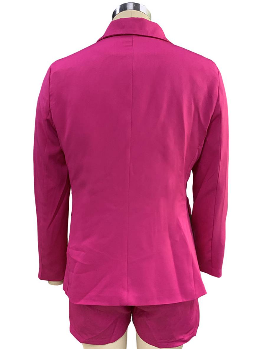 Levoire | Ensemble De Blazer Avec Short À Double Boutonnage À Manches Longues Décontracté Pour Femmes