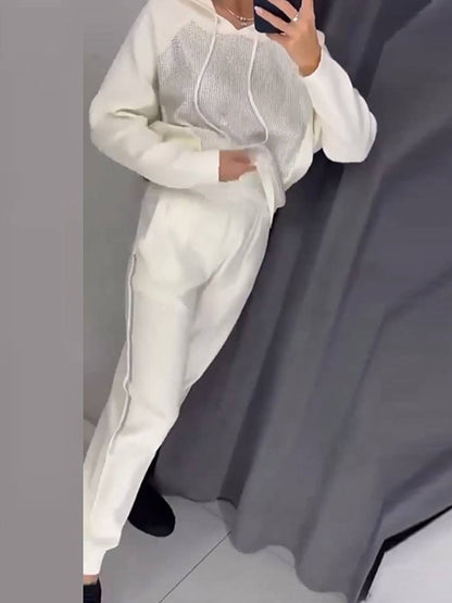 Levoire | Costumes Sets Avec Sweatshirt À Capuche Poches Manches Longues Femmes Sport Simple Décontracté Deux Pièces