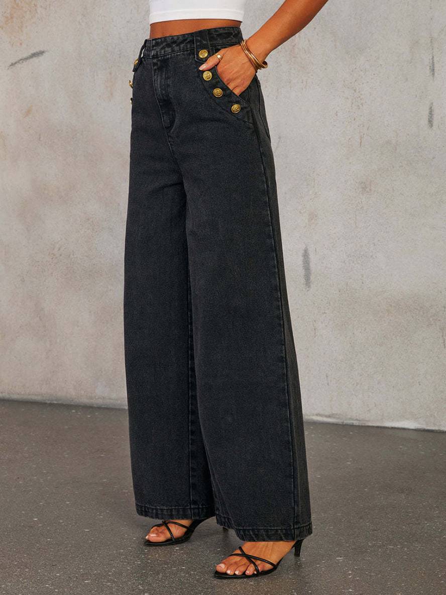 Levoire | Ensembles Avec Une Coupe De Pantalon En Jean Flared-Hosen Haut Sans Manches À Col Rond Femme Vintage Casual Deux Pièces