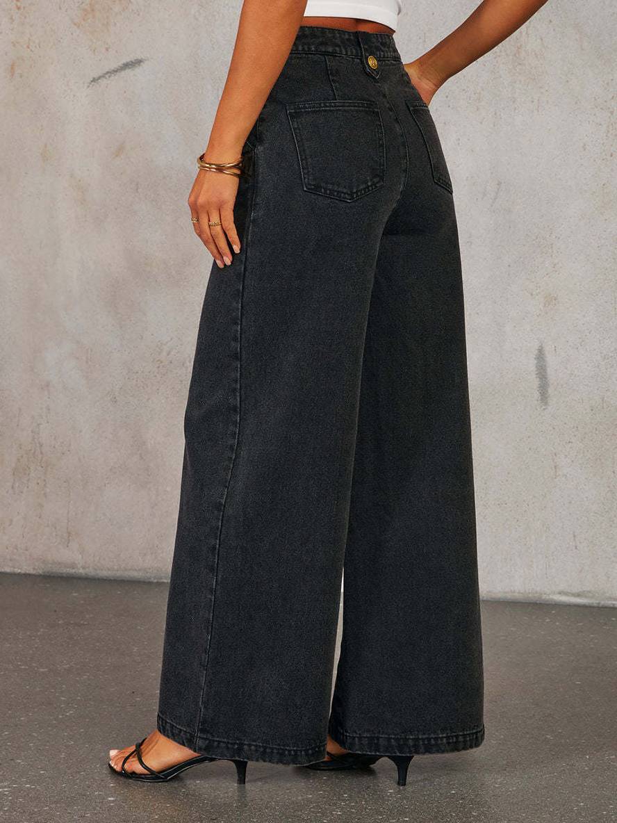 Levoire | Ensembles Avec Une Coupe De Pantalon En Jean Flared-Hosen Haut Sans Manches À Col Rond Femme Vintage Casual Deux Pièces