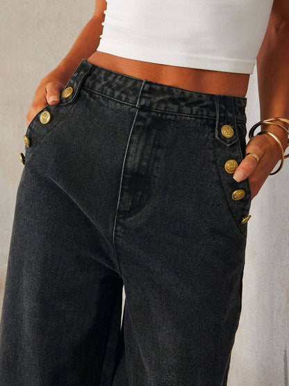 Levoire | Ensembles Avec Une Coupe De Pantalon En Jean Flared-Hosen Haut Sans Manches À Col Rond Femme Vintage Casual Deux Pièces