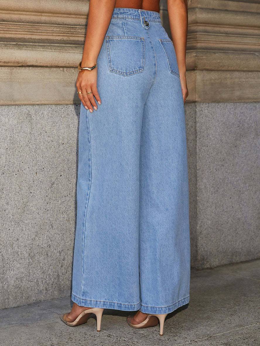 Levoire | Ensembles Avec Une Coupe De Pantalon En Jean Flared-Hosen Haut Sans Manches À Col Rond Femme Vintage Casual Deux Pièces