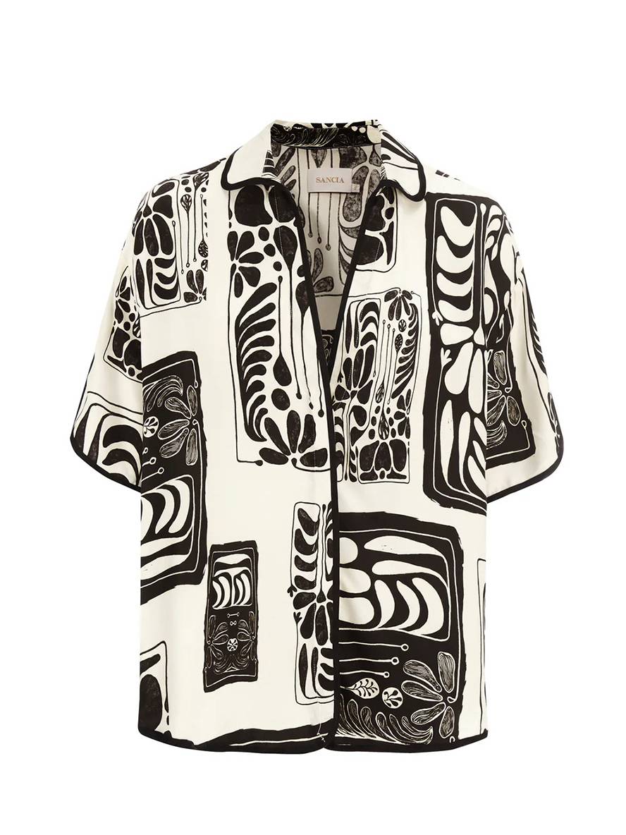 Levoire | Ensemble Chemise Boutonnée Imprimée Fleurs Col Manches Courtes Femme Décontractée Lâche Loisirs Deux Pièces