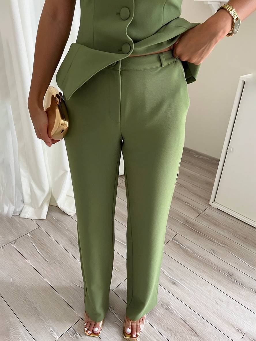 Levoire | Tenues Avec Pantalon Uni, Patte De Boutonnage, Bustier, Style Élégant, Costume, Vêtements Invité De Mariage