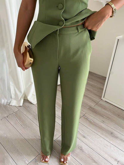 Levoire | Tenues Avec Pantalon Uni, Patte De Boutonnage, Bustier, Style Élégant, Costume, Vêtements Invité De Mariage