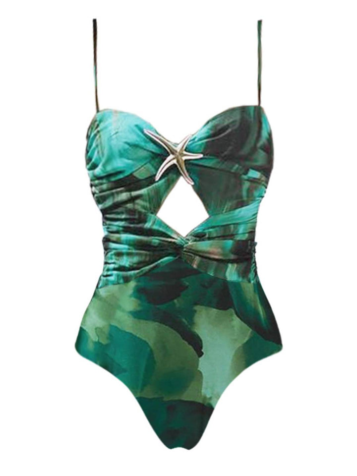 Levoire | Tenue De Plage D'Été Tie And Dye Fente Fluide Maillot De Bain Imprimé Hawaïen Jupe Robe Pour Femmes