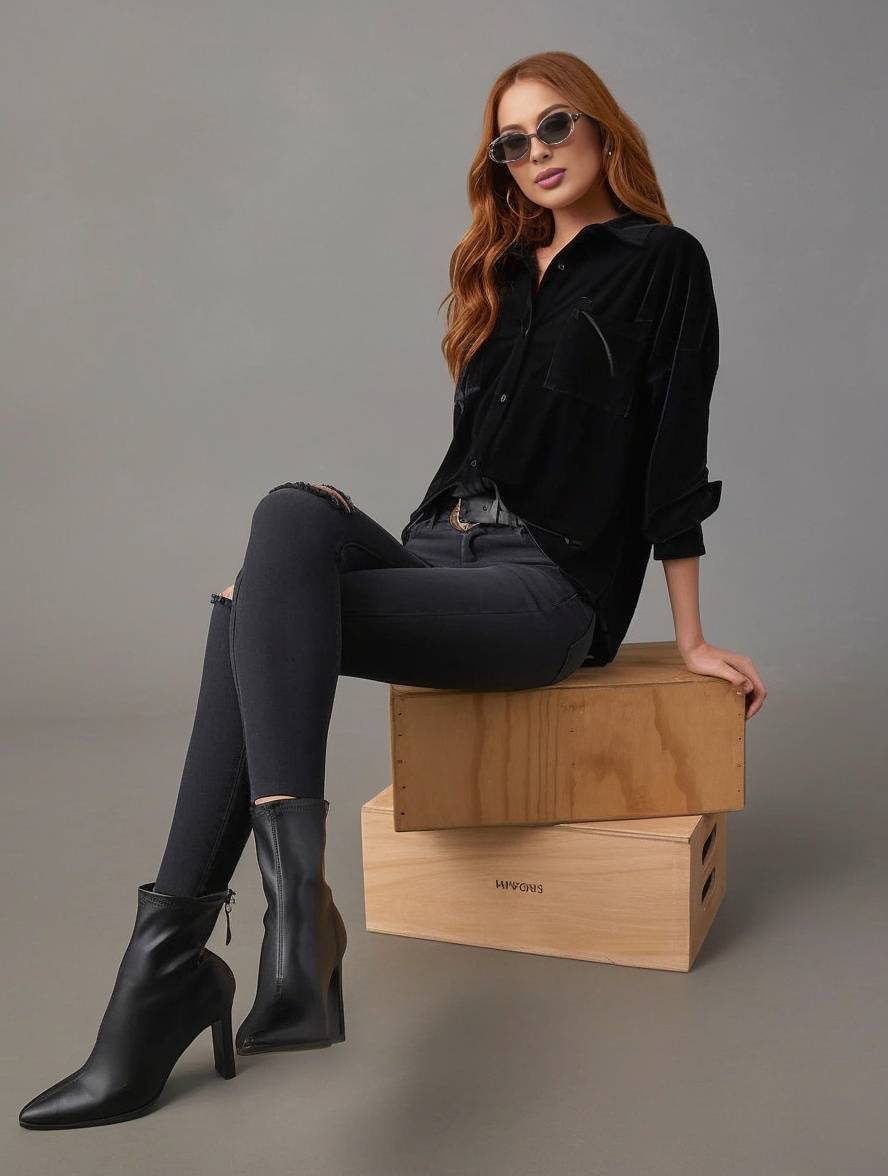Levoire | Blouse En Velours Unie Avec Boutons, Poches, Col Chemise, Manches Longues Pour Femmes, Ample Et Décontractée