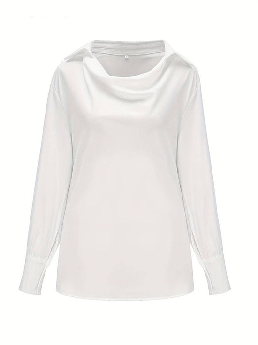 Levoire | Blouse Col Chale Col De Chemise Manches De Bishop Manches Longues Femme Élégant Décontracté Mode Casual