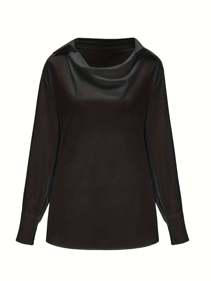 Levoire | Blouse Col Chale Col De Chemise Manches De Bishop Manches Longues Femme Élégant Décontracté Mode Casual