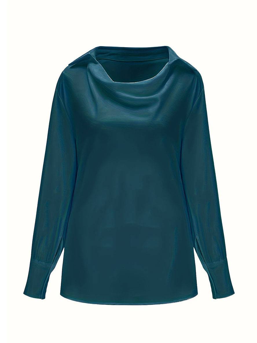 Levoire | Blouse Col Chale Col De Chemise Manches De Bishop Manches Longues Femme Élégant Décontracté Mode Casual