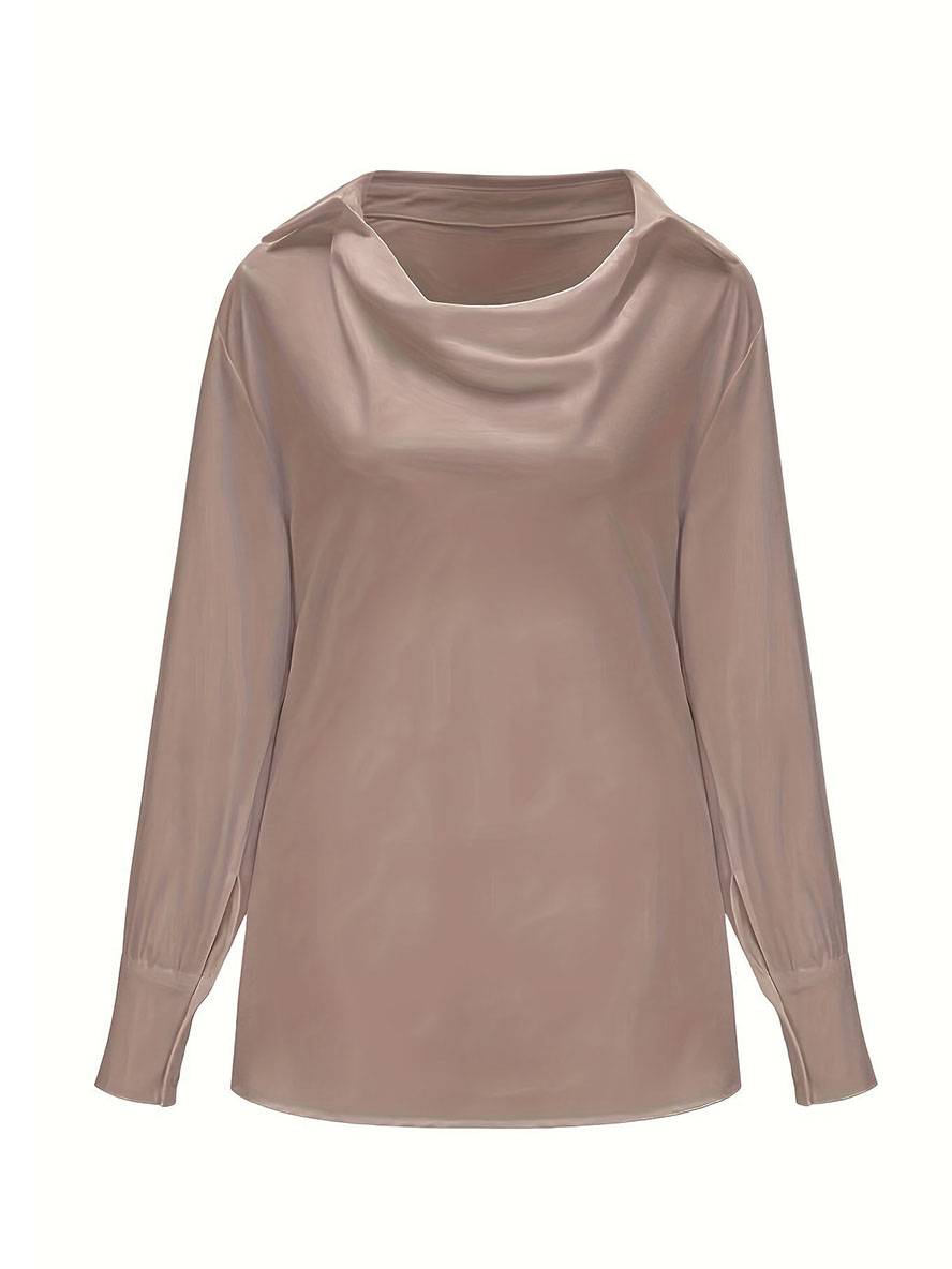 Levoire | Blouse Col Chale Col De Chemise Manches De Bishop Manches Longues Femme Élégant Décontracté Mode Casual