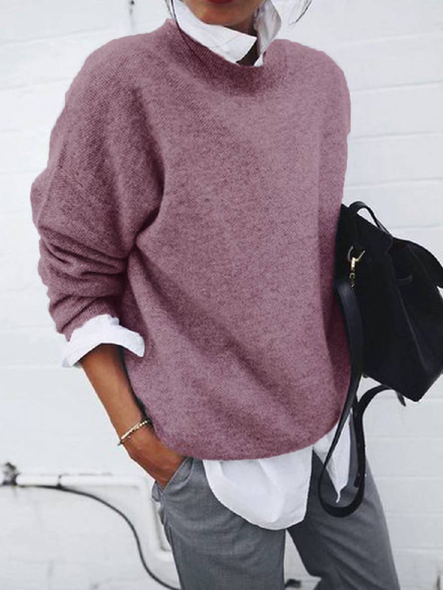 Levoire | Pull En Tricot Avec Col De Chemise Faux, À Manches Longues, Élégant, Décontracté, Hauts, Automne Rot