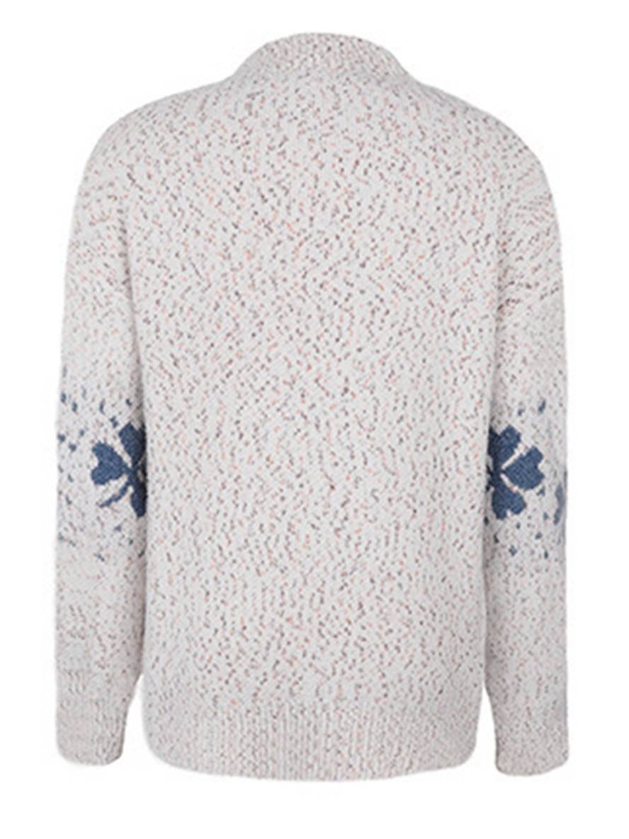 Levoire | Noël Pull Imprimé Motif Neige Col Montant Long Manches Femmes Élégant Décontracté Casual