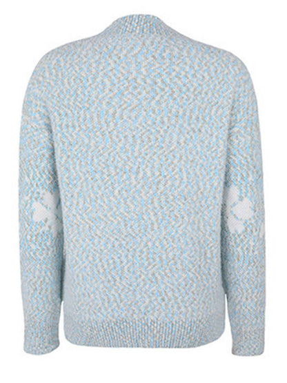 Levoire | Noël Pull Imprimé Motif Neige Col Montant Long Manches Femmes Élégant Décontracté Casual